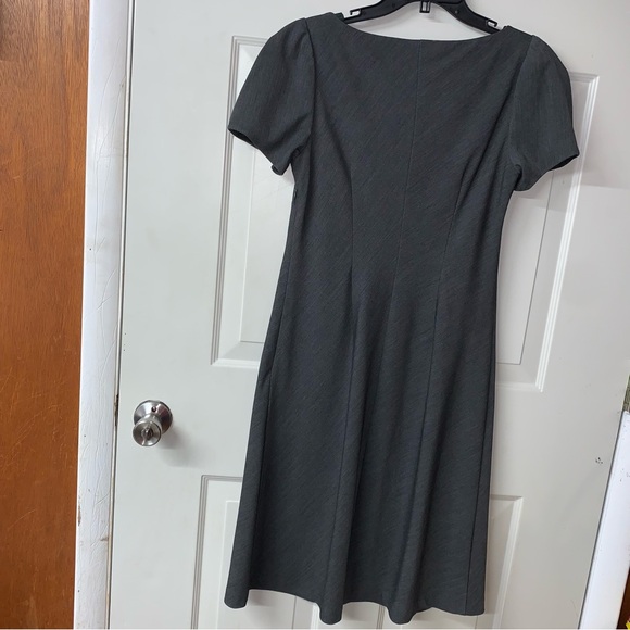 American Living EUC Gray Square Neck Puffed Sleeve Shift Dress size 6 - Picture 2 of 12